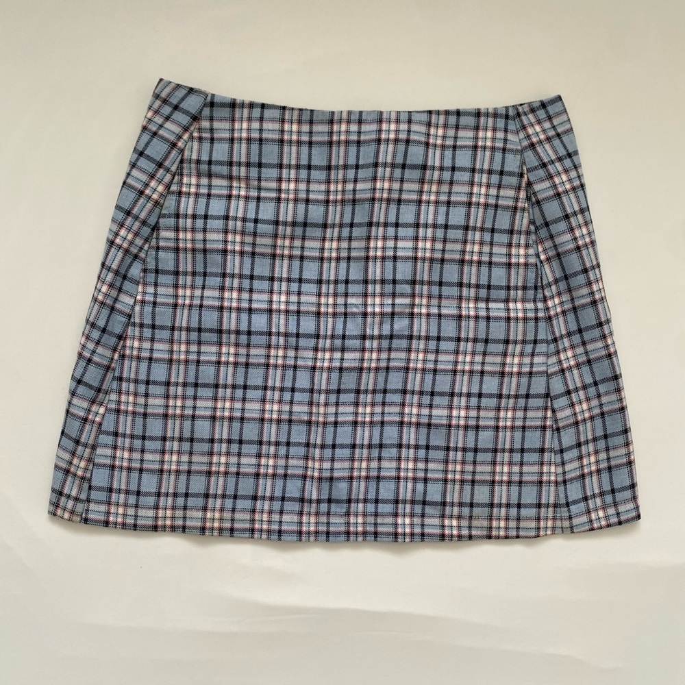 Urban Outfitters Blue Plaid Mini Skirt